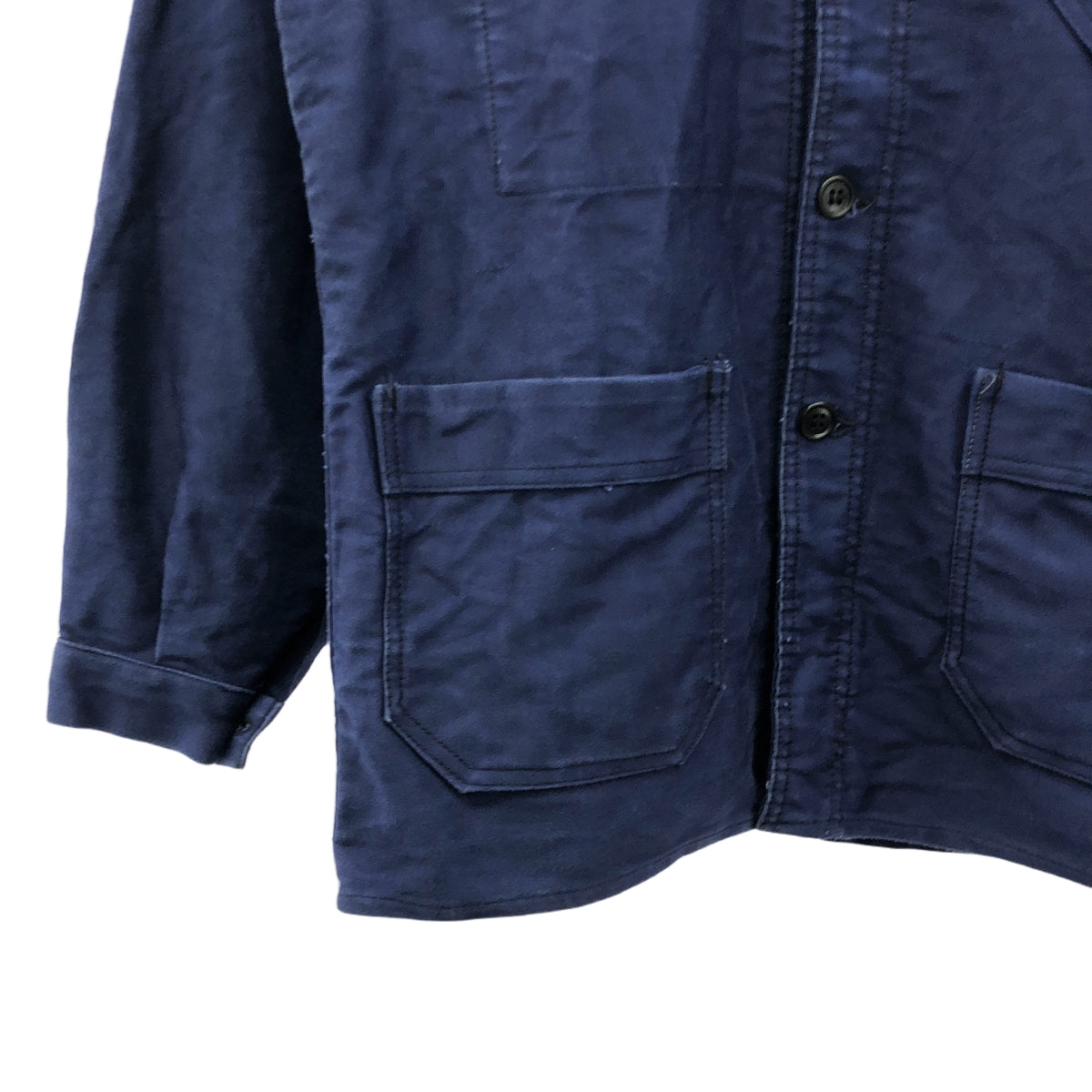 EURO VINTAGE / ユーロヴィンテージ | 推定30-40s ヴィンテージ L'INEGALABLE フレンチワーク モールスキン ジャケット | 44 | ネイビー | メンズ