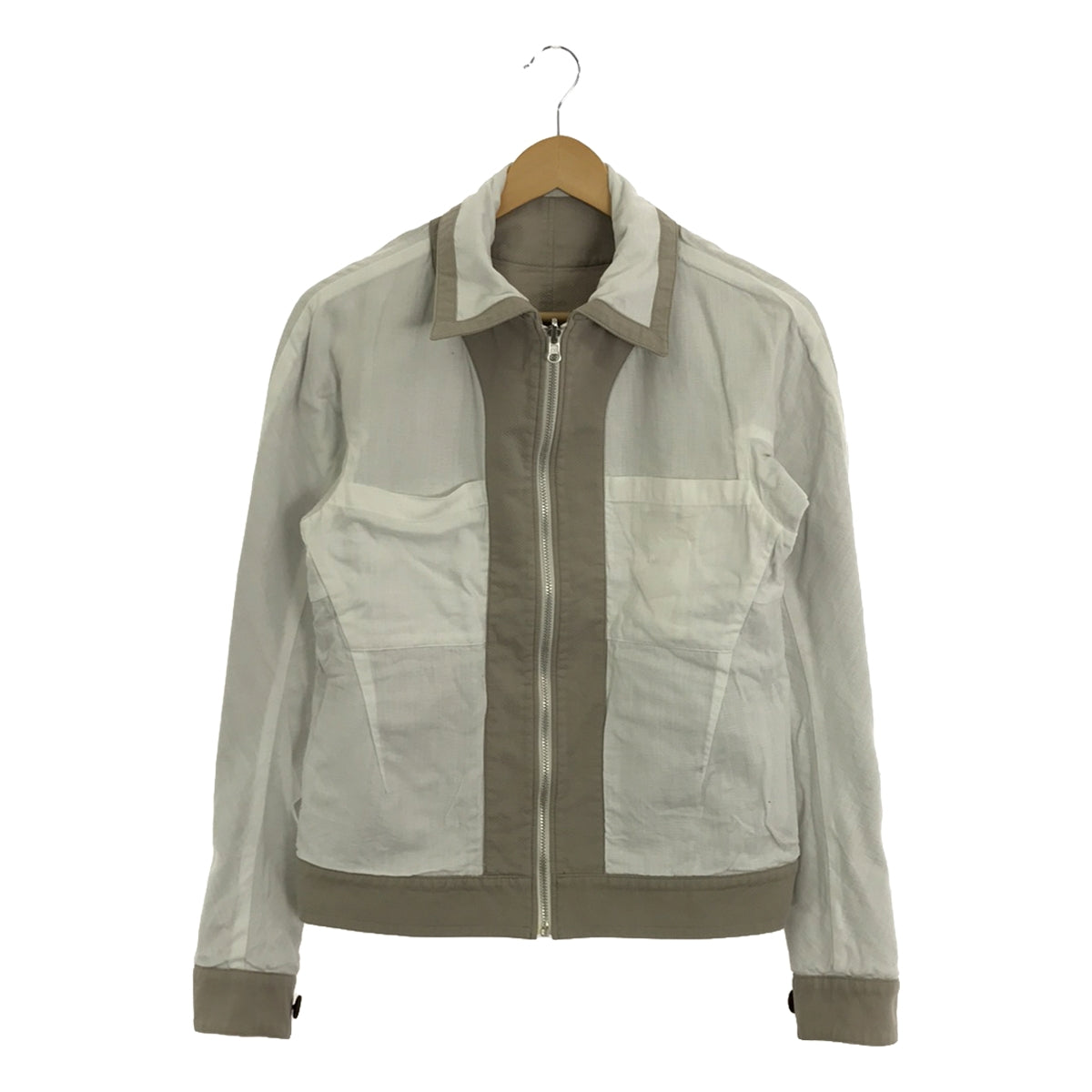 安南 |拉鍊外套 / 雙面擺動上衣外套 / 拉鍊外套 | 2 |米色/白色|男士