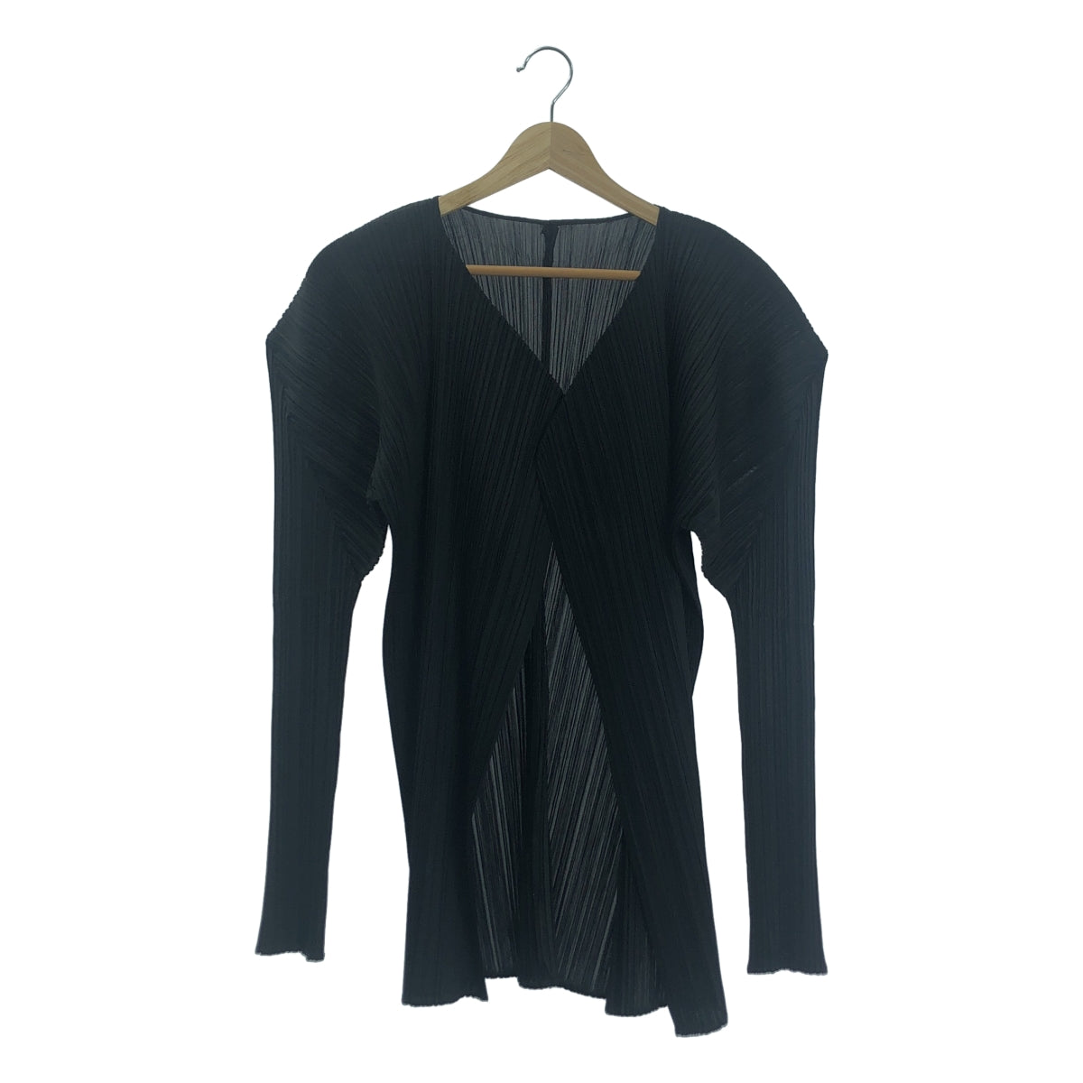 PLEATS PLEASE ISSEY MIYAKE / 플리츠 플리즈 이세이 미야케 | 버튼리스 플리츠 가디건 | 3 | 블랙 | 여성