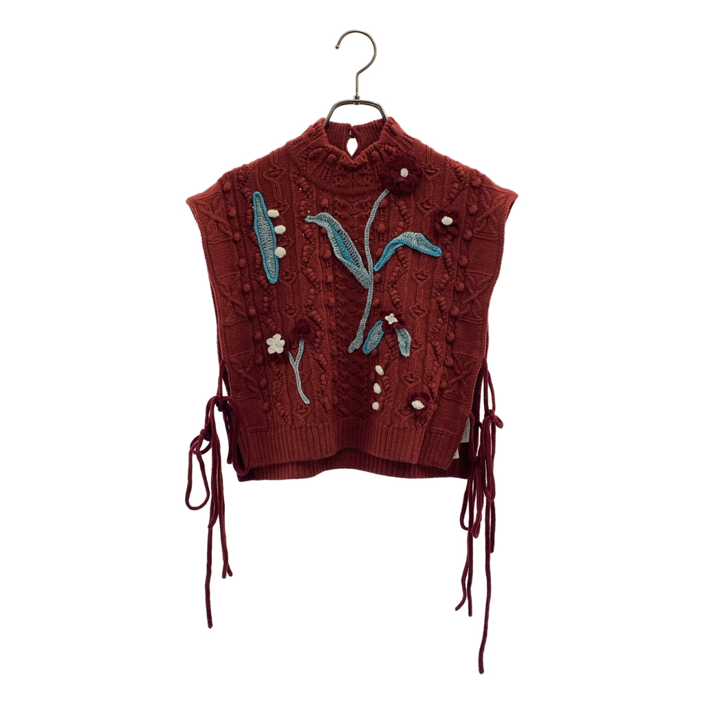 Mame Kurogouchi / マメクロゴウチ | Floral motif hand-knitted vest フローラル ニットベスト | 2 | レディース