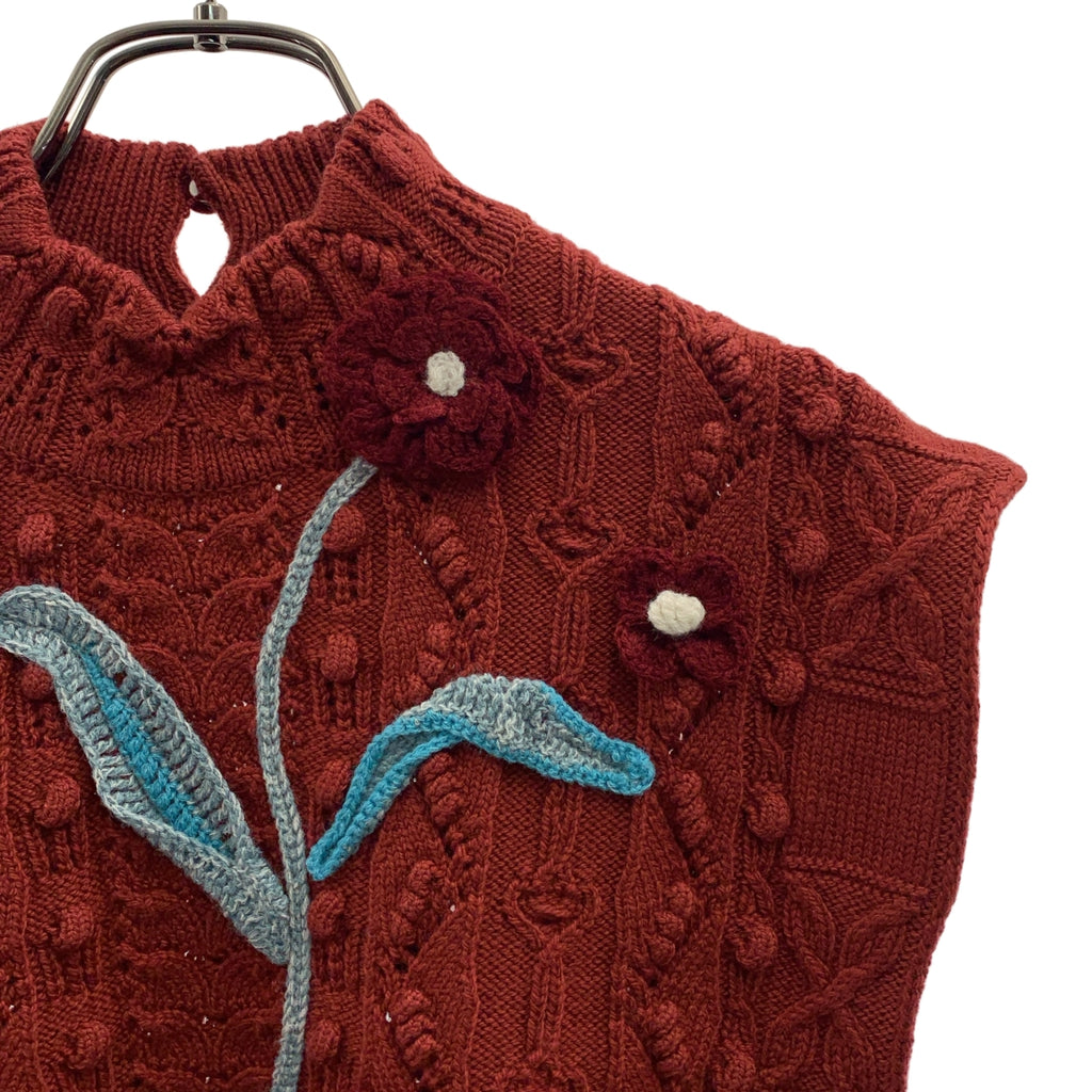 Mame Kurogouchi / マメクロゴウチ | Floral motif hand-knitted vest フローラル ニットベスト | 2 | レディース