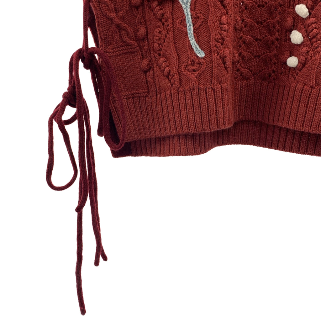 Mame Kurogouchi / マメクロゴウチ | Floral motif hand-knitted vest フローラル ニットベスト | 2 | レディース