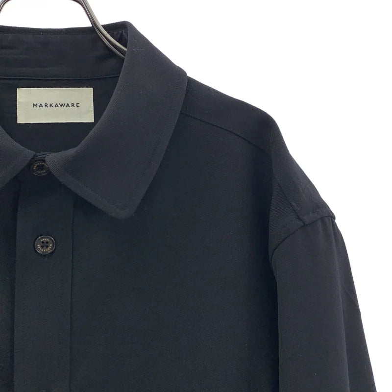 MARKAWARE / マーカウェア | 2024AW | ORGANIC WOOL SURVIVAL CLOTH OVER SHIRT オーバーシャツ | 3 | ブラック | メンズ