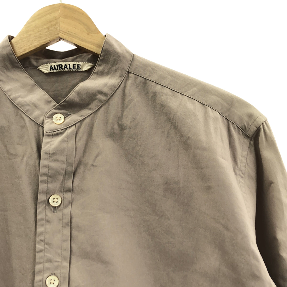 AURALEE / オーラリー | WASHED FINX TWILL SHIRTS バンドカラーシャツ | 0 | レディース