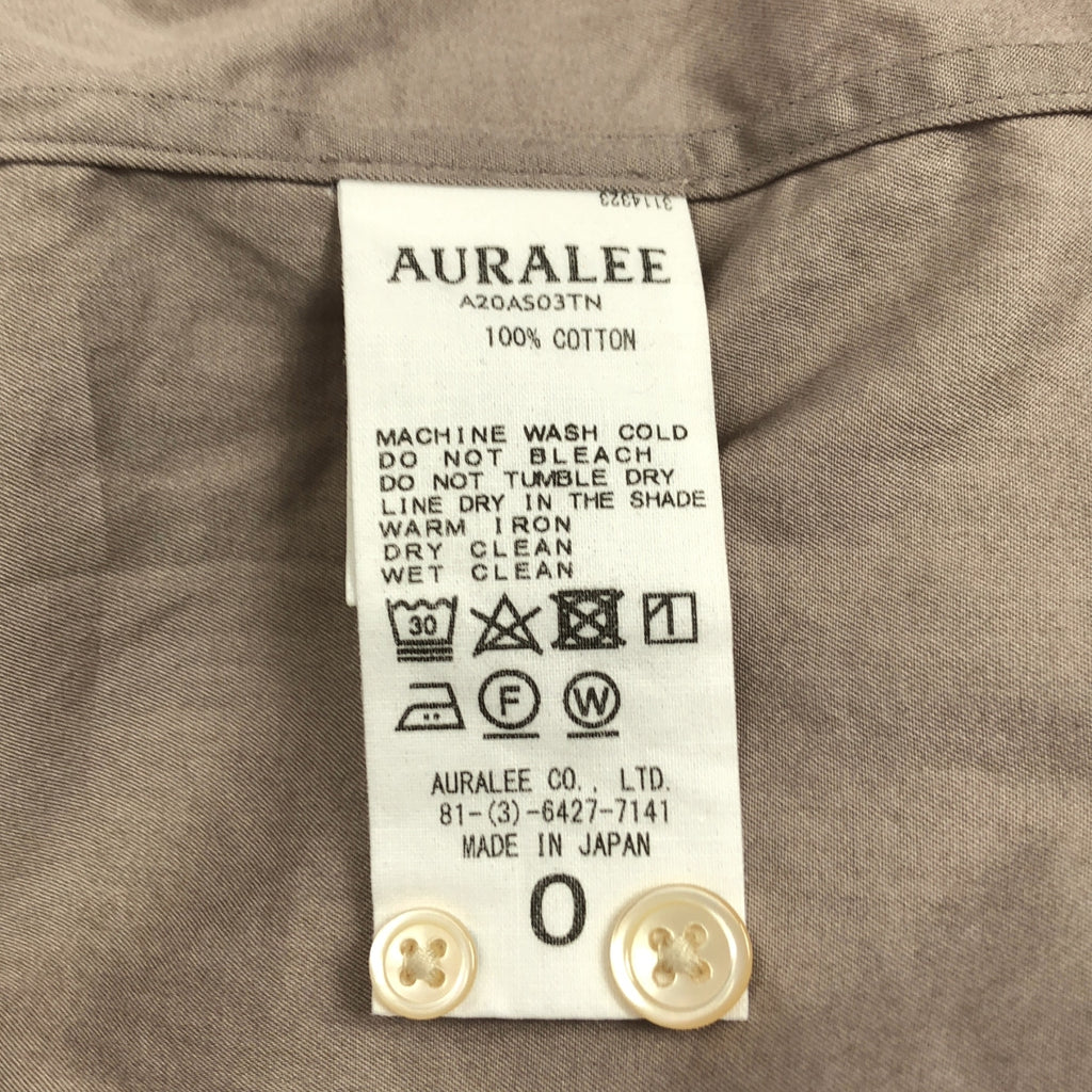 AURALEE / 오라리 | WASHED FINX TWILL SHIRTS 밴드 컬러 셔츠 | 0 | 여성