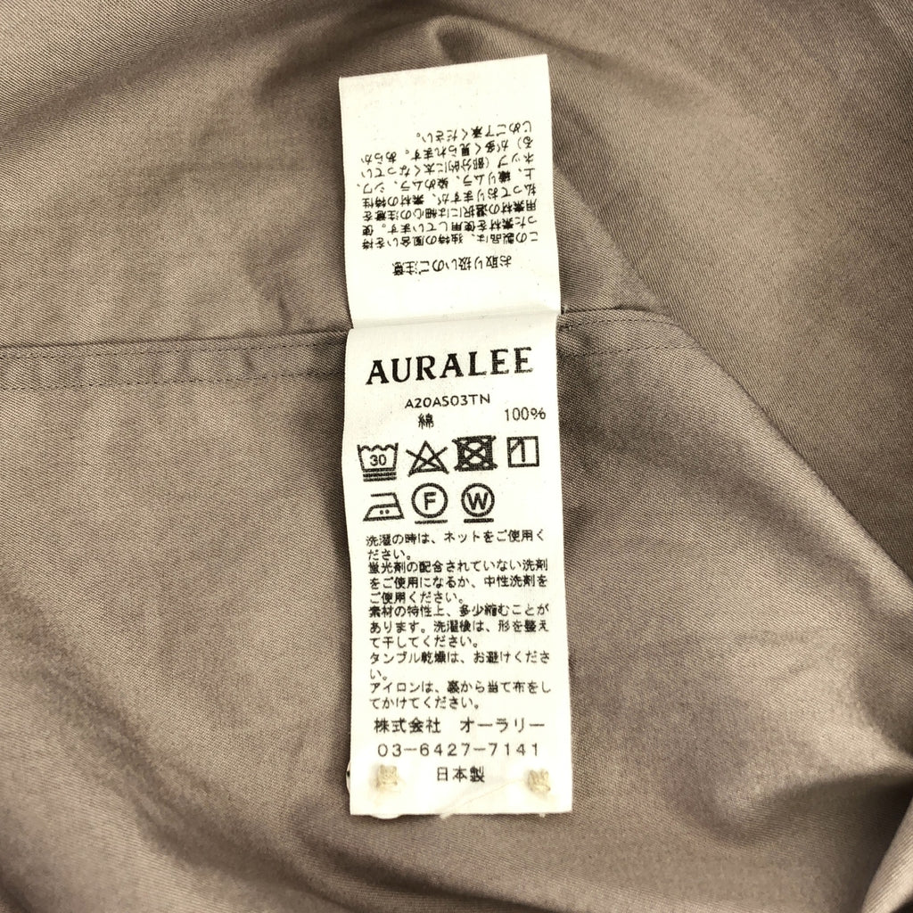 AURALEE / 오라리 | WASHED FINX TWILL SHIRTS 밴드 컬러 셔츠 | 0 | 여성