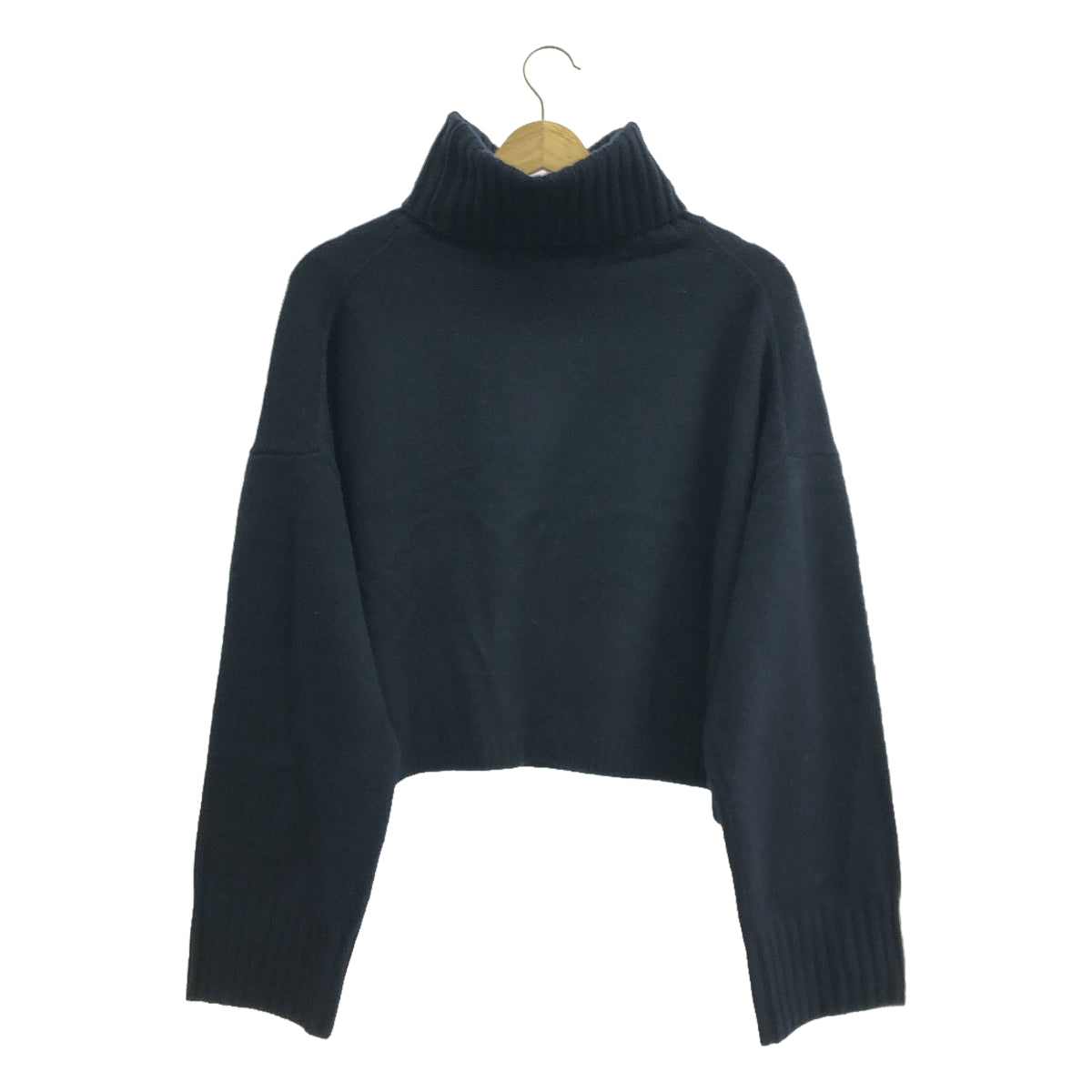 二級 | 2023秋冬 | EVERYDAY I LIKE 短款高領套頭針織衫 | F |海軍 |女性的