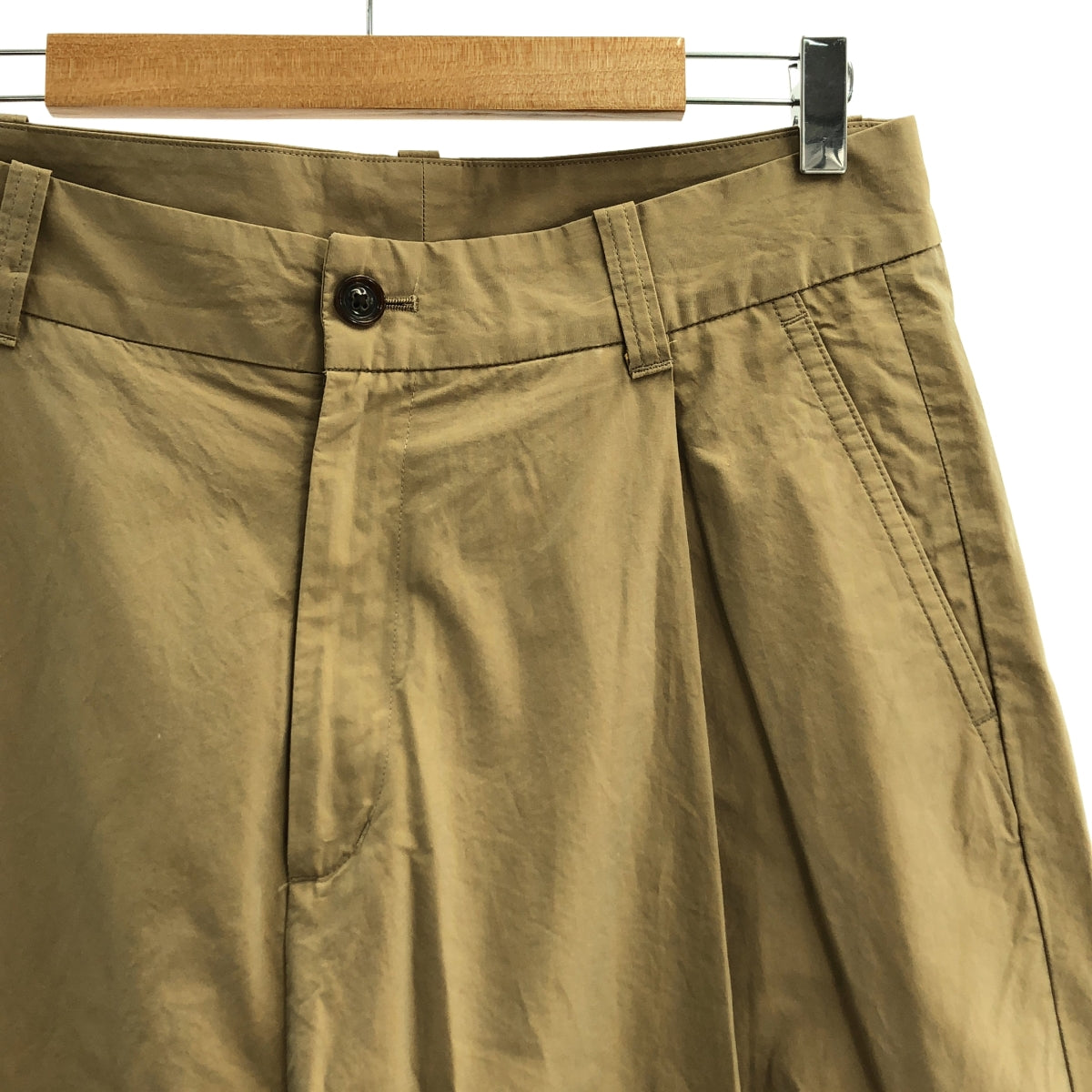 明日世界 |棉質錢布雷單褶寬褲 | S |男士