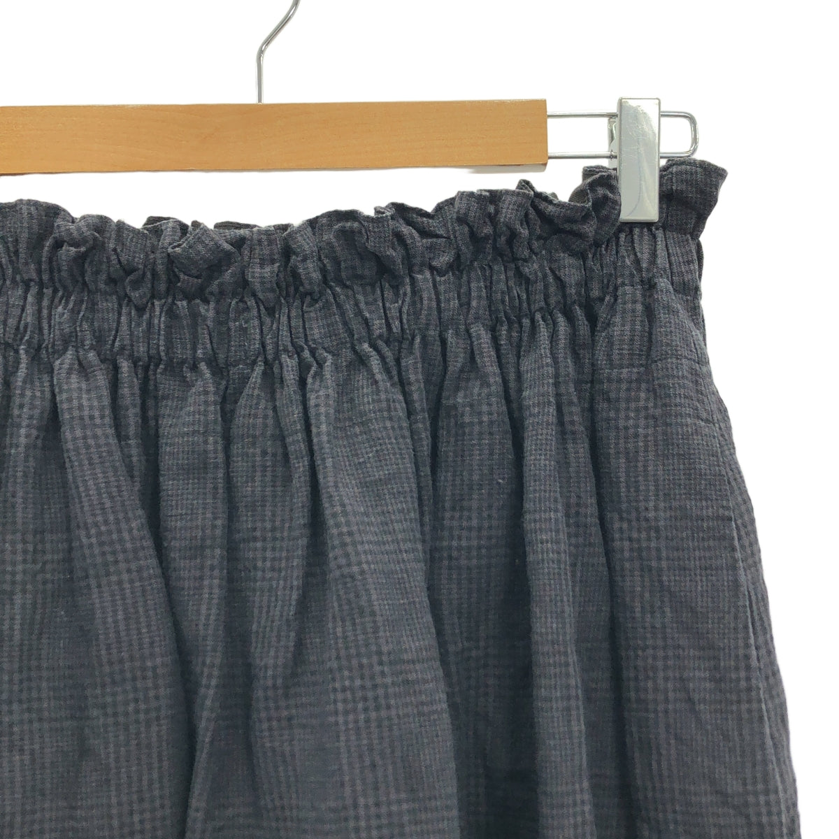 nest robe / ネストローブ | リネン グレンチェック イージー スカート | F | グレー系 | レディース