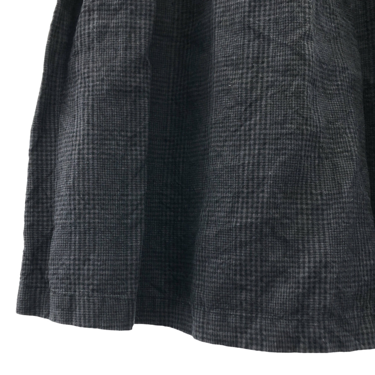 nest robe / ネストローブ | リネン グレンチェック イージー スカート | F | グレー系 | レディース