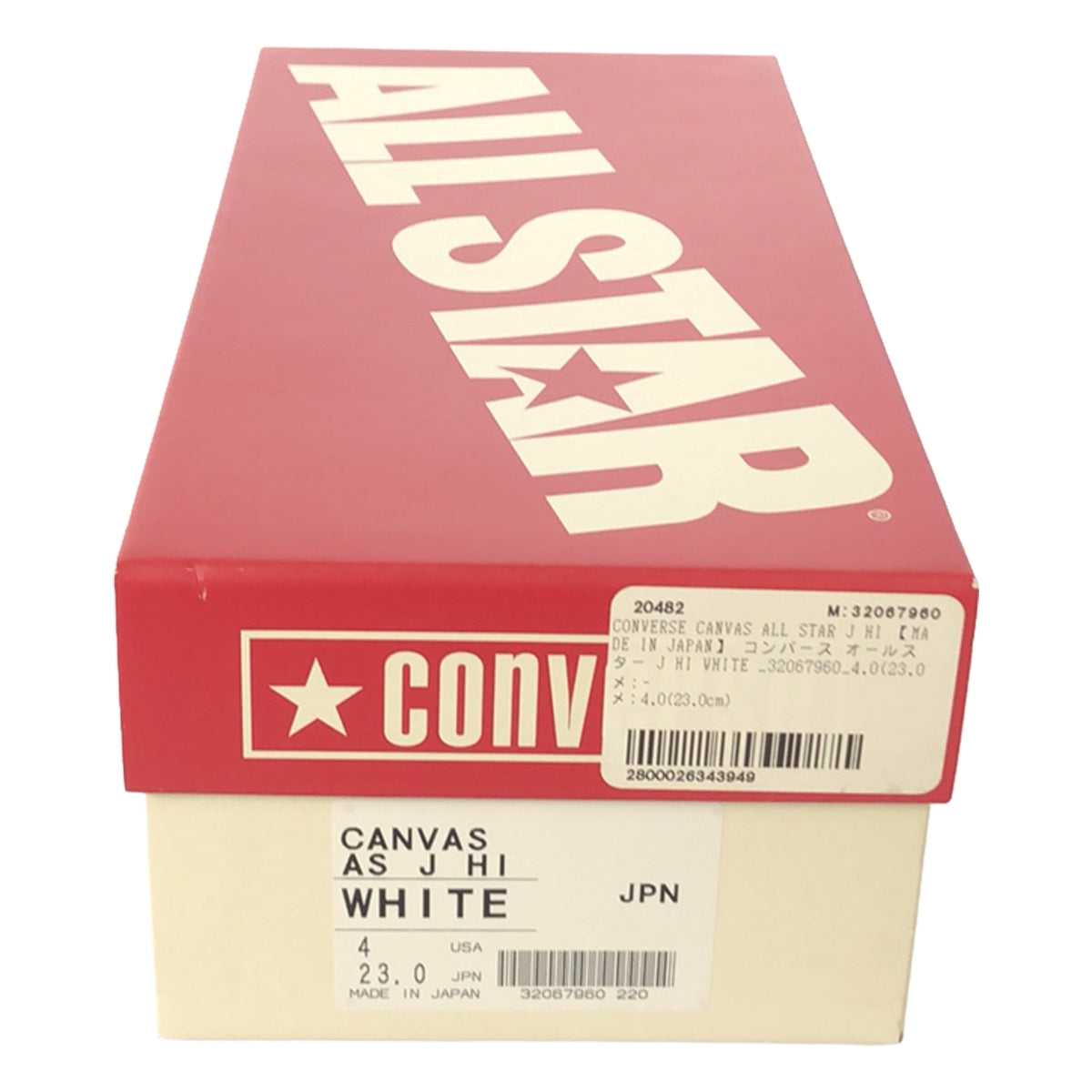 [狀況良好] CONVERSE CANVAS ALL STAR J HI 高筒運動鞋 |尺寸 4 |白色 |女性的