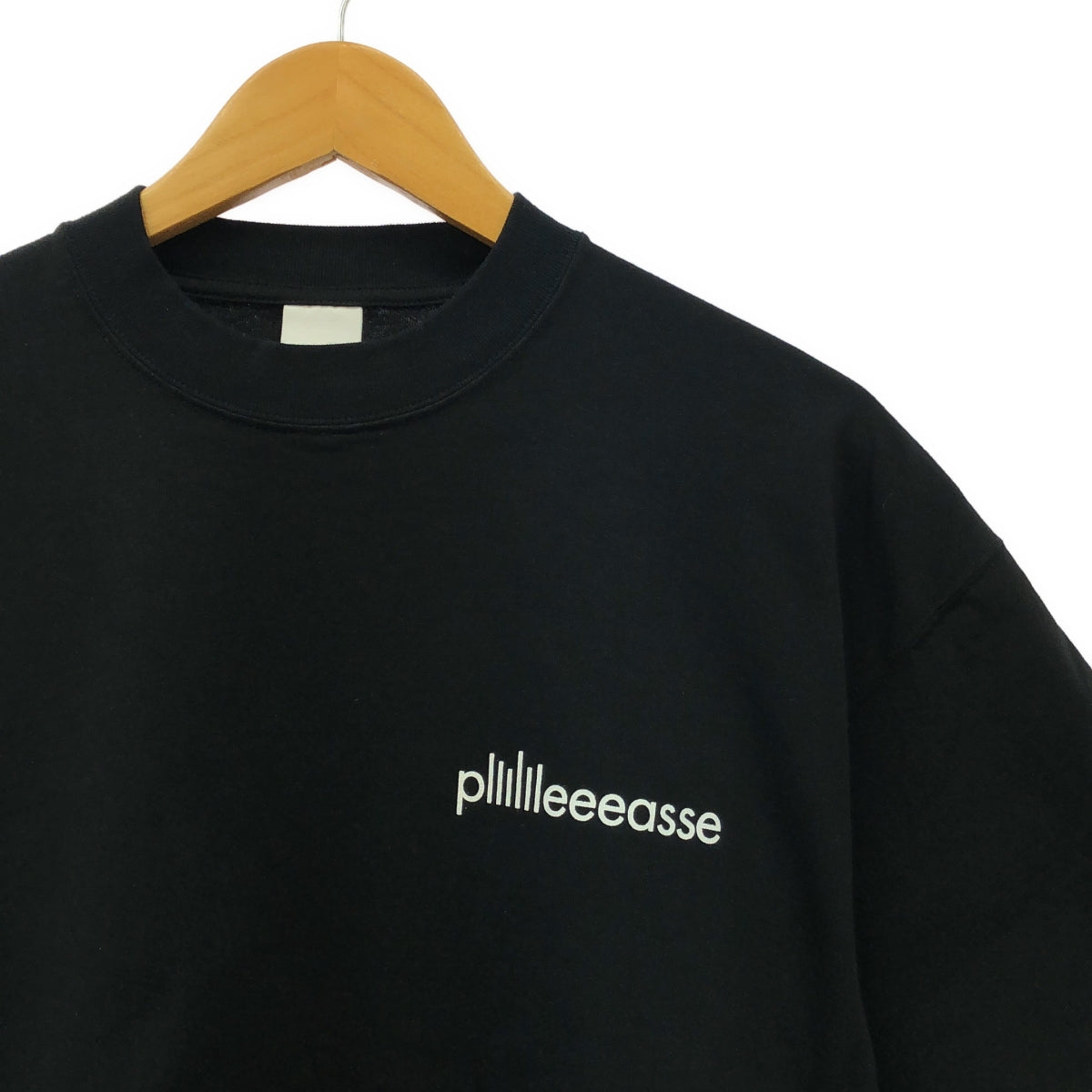 【美品】  plllllleeeasse / プリーズ | ロゴ クルーネック Tシャツ カットソー | M | ブラック | メンズ