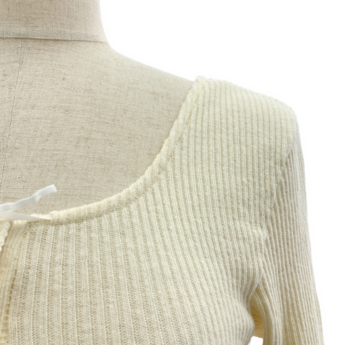 內田文香 | 復古羅紋束身長袖羅紋針織開襟衫 | M碼 | 女款