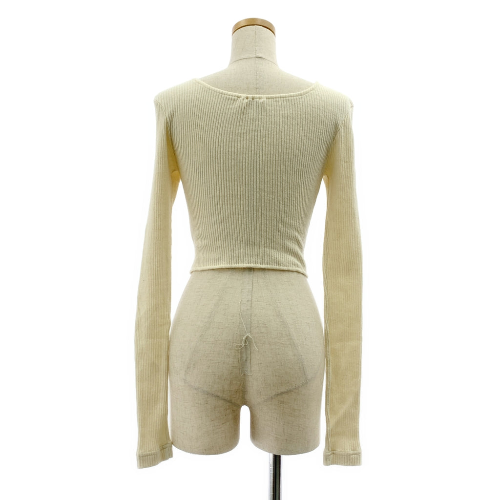 內田文香 | 復古羅紋束身長袖羅紋針織開襟衫 | M碼 | 女款