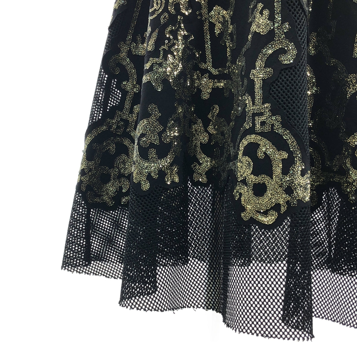 [狀況極佳] VIVIENNE TAM | 亮片無袖網紗洋裝 | 尺寸 2 | 黑色/金色 | 女款