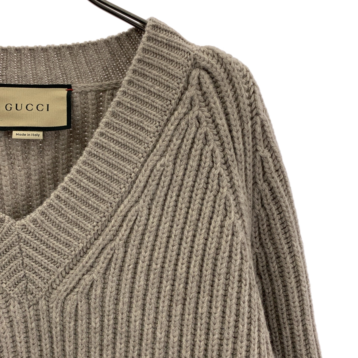GUCCI / グッチ | ウール カシミヤ Vネック リブニット | S | レディース