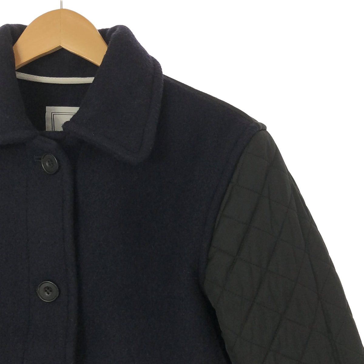 JW Anderson | Wool, Quilted Sleeves, Mixed Material Jacket | S | Navy | Women's