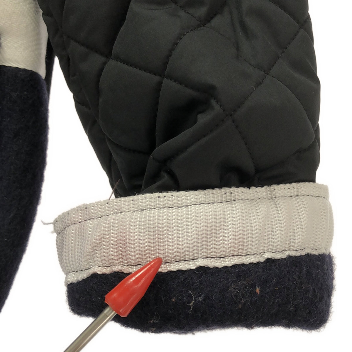 JW Anderson | Wool, Quilted Sleeves, Mixed Material Jacket | S | Navy | Women's