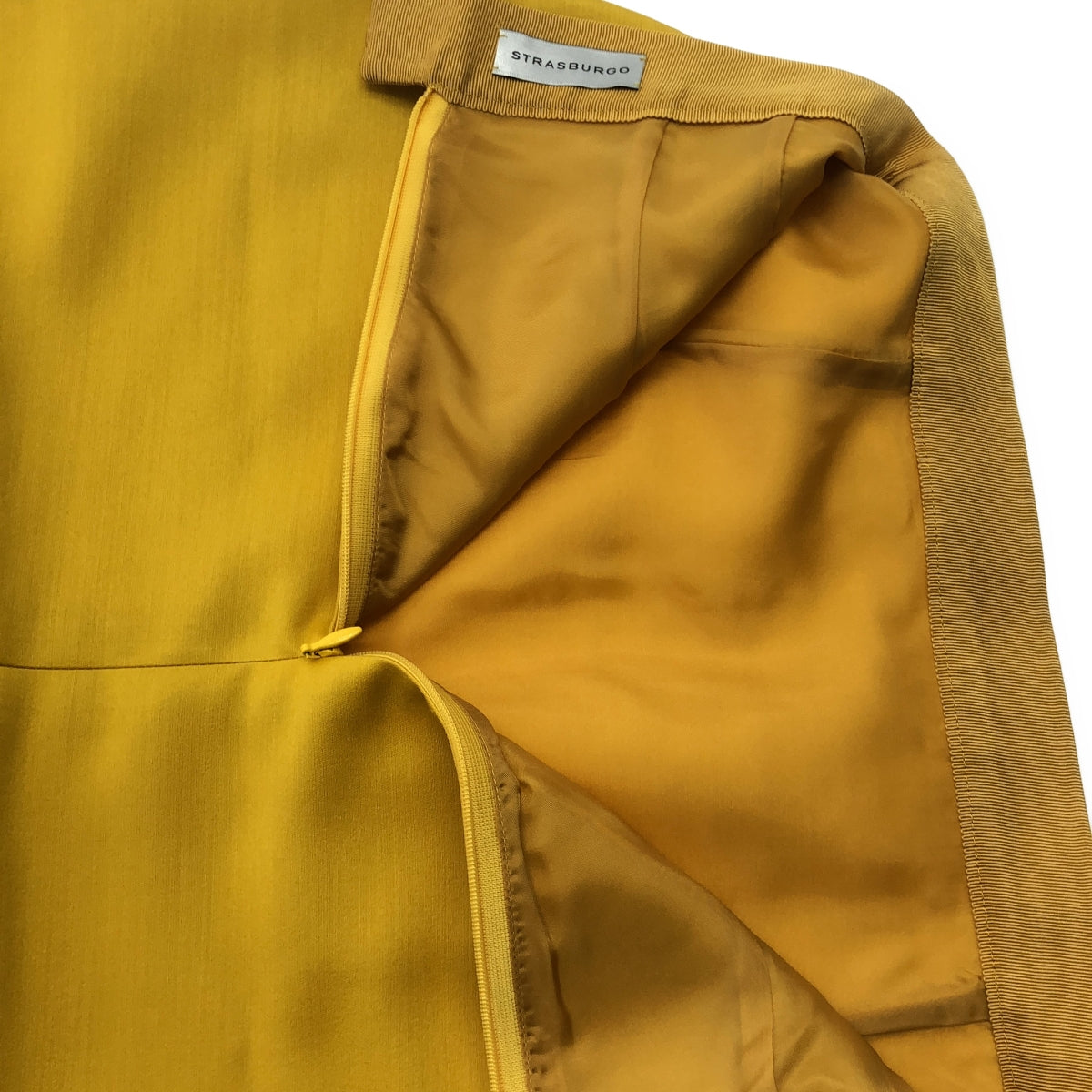 STRASBURGO / ストラスブルゴ | ウール シルク バックスリット スカート | 36 | イエロー | レディース