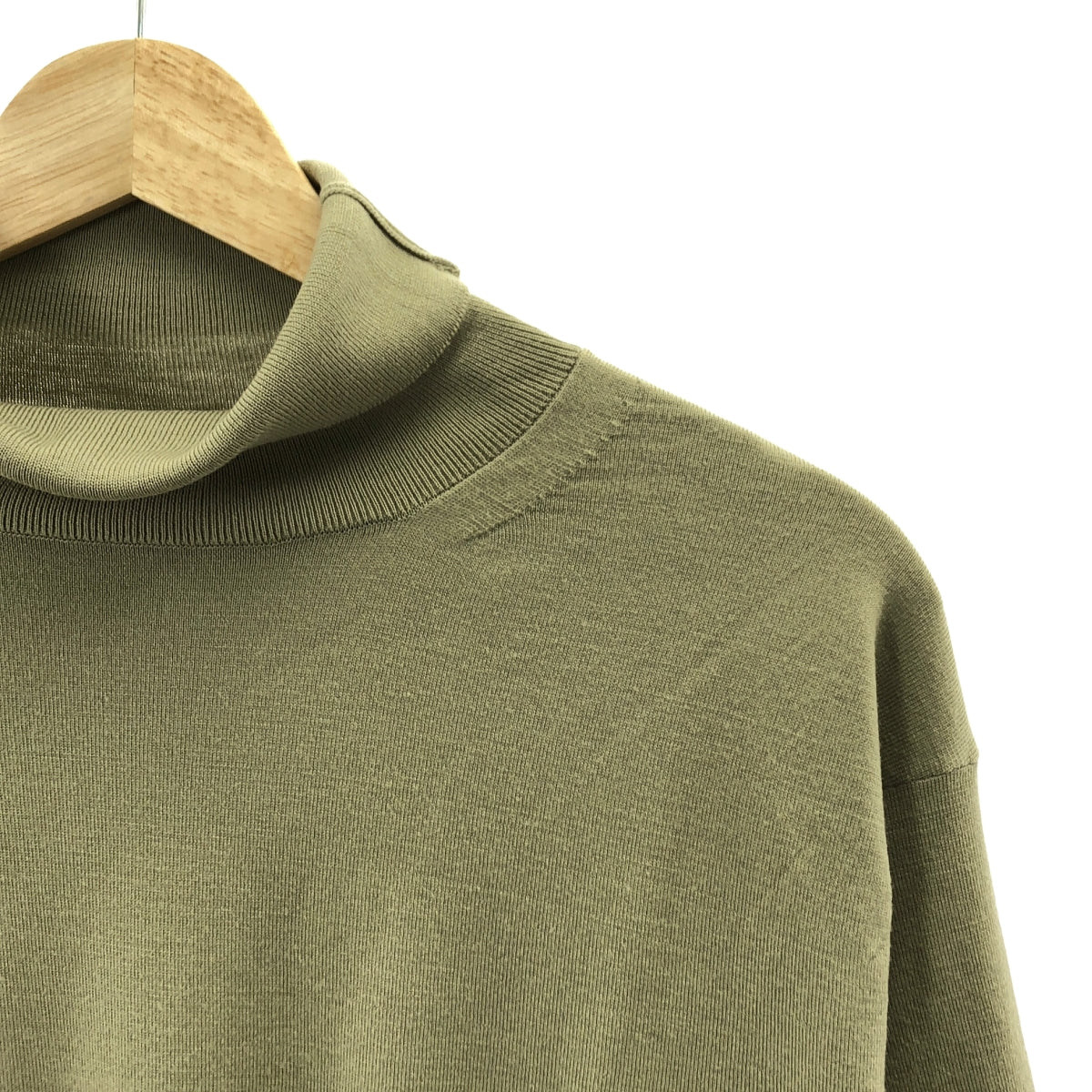AURALEE | 2023 秋冬超高紗布羊毛針織高領毛衣 | 3 碼 | 卡其色 | 男款