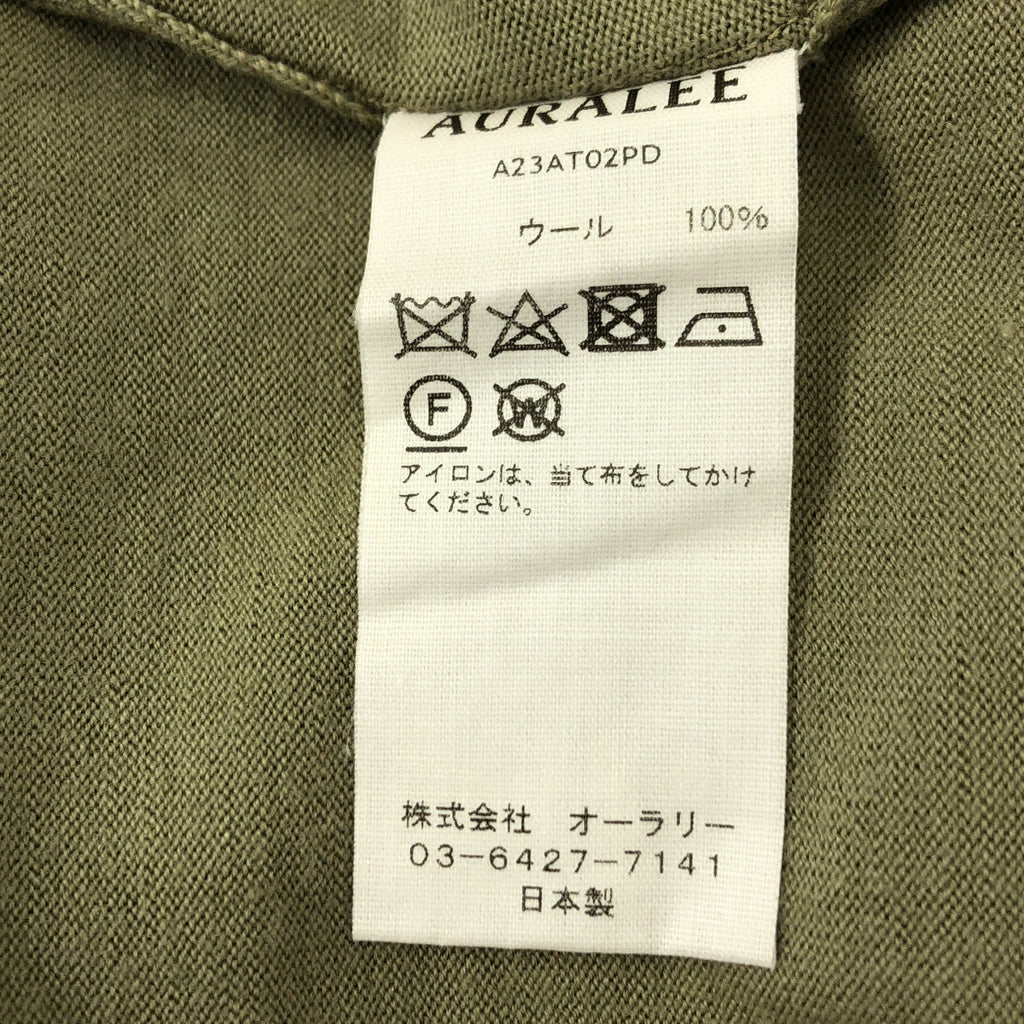 AURALEE | 2023 秋冬超高紗布羊毛針織高領毛衣 | 3 碼 | 卡其色 | 男款