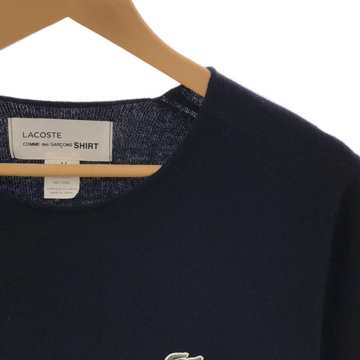 COMME des GARCONS SHIRT | × LACOSTE | Wool knit pullover | M | Dark navy | Men's