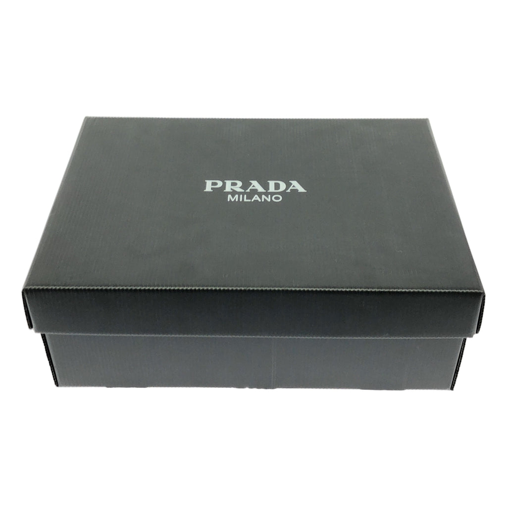 [新品] PRADA / 普拉達 |三角形標誌皮革運動鞋 |運動鞋 | 6 |黑色 |女性的