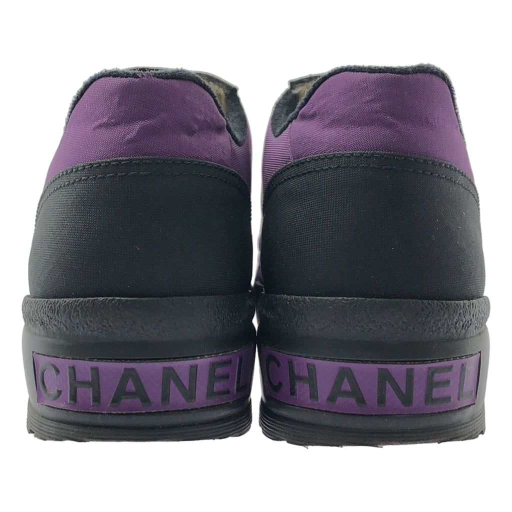 CHANEL / シャネル | ココマーク ロゴ バイカラー ローカットスニーカー | 36 | パープル/ブラック | レディース