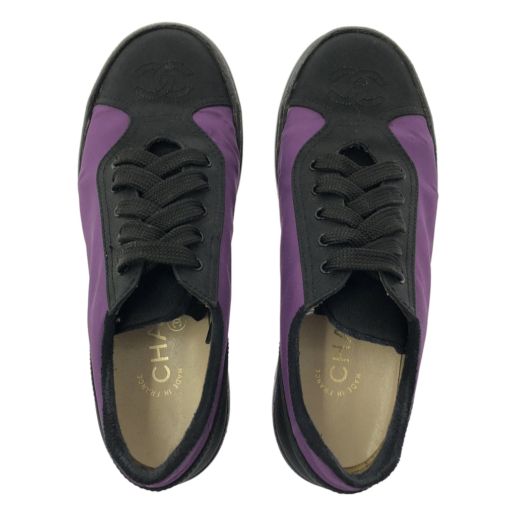 CHANEL / シャネル | ココマーク ロゴ バイカラー ローカットスニーカー | 36 | パープル/ブラック | レディース
