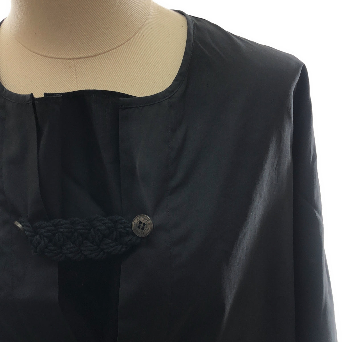 HERMES / エルメス | コットン セリエボタン オーバーシルエット ワンピース | 36 | レディース