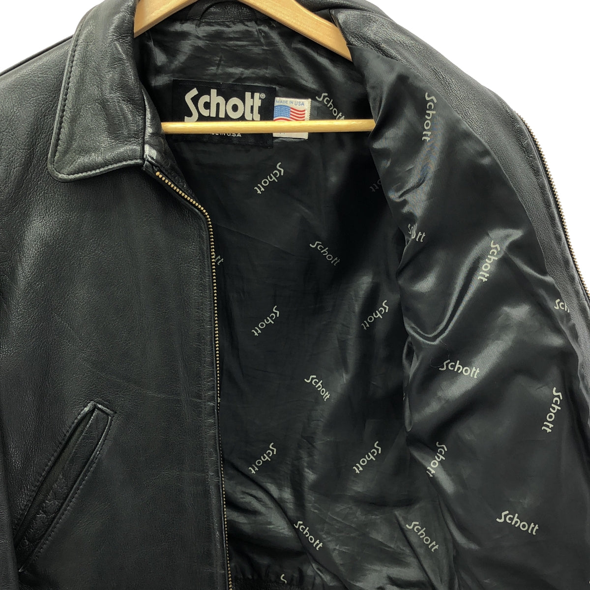 SCHOTT / ショット | USA製 247W レザー シングル ライダースジャケット | M | メンズ