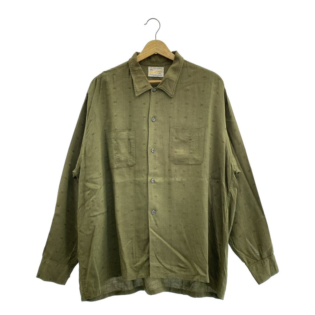 VINTAGE / 빈티지 헌 옷 | 1950s Weavers Gold 레이온 총무늬 셔츠 | XL | 맨즈