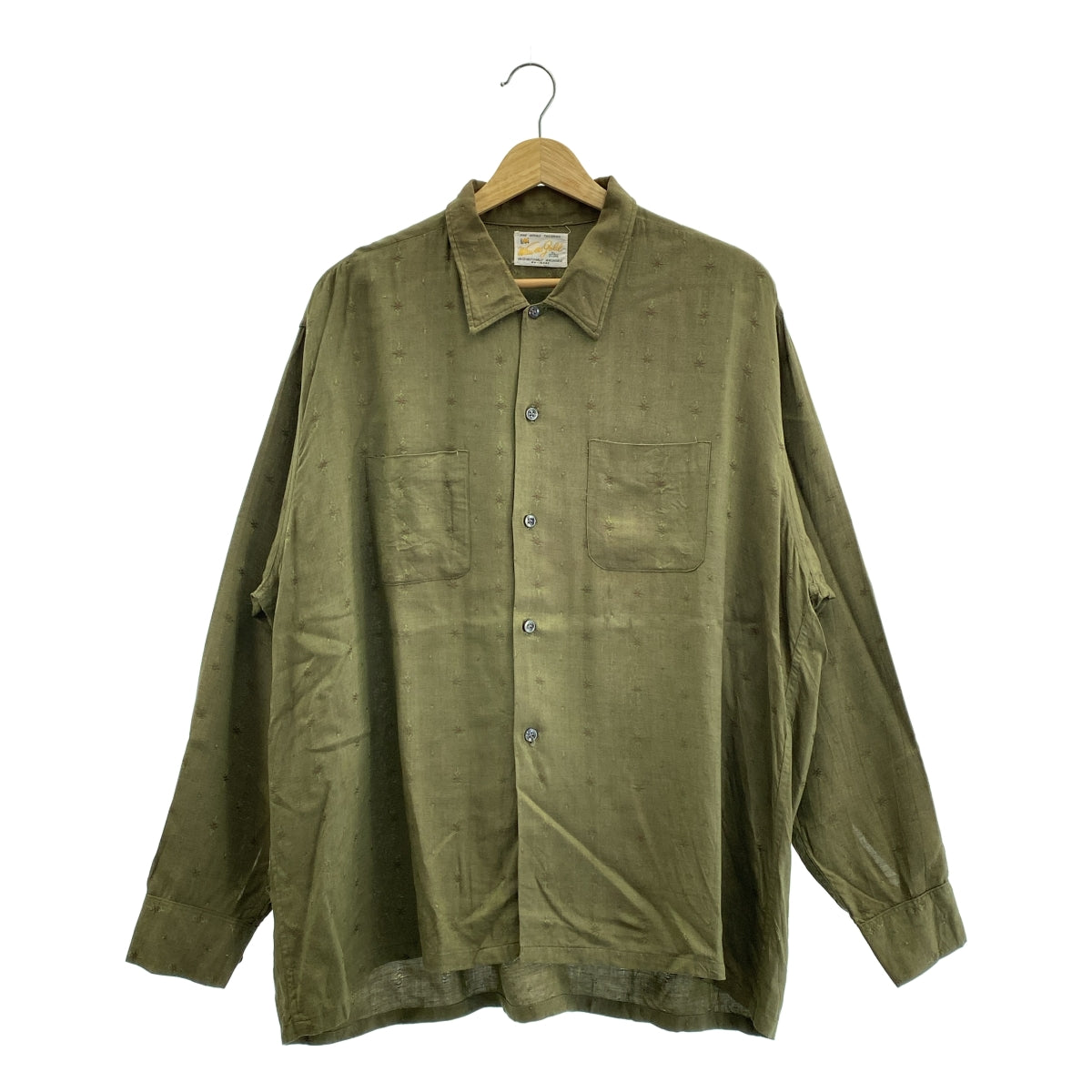 復古 / 復古服飾 | 1950 年代 Weavers 金色人造絲全印花襯衫 | XL | 男士