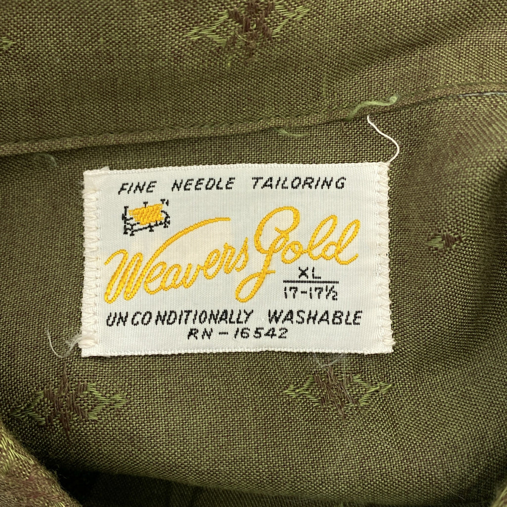 VINTAGE / 빈티지 헌 옷 | 1950s Weavers Gold 레이온 총무늬 셔츠 | XL | 맨즈