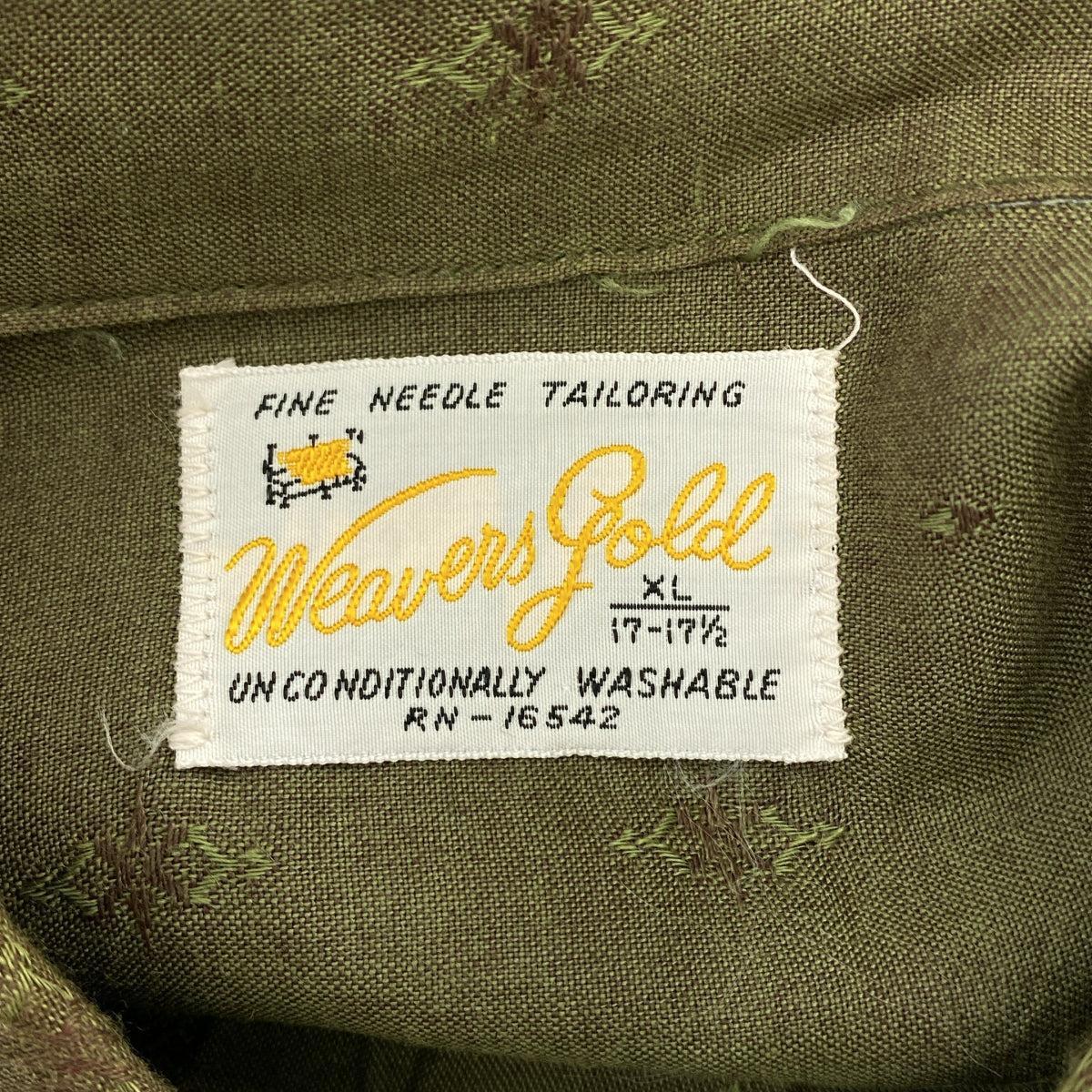 復古 / 復古服飾 | 1950 年代 Weavers 金色人造絲全印花襯衫 | XL | 男士