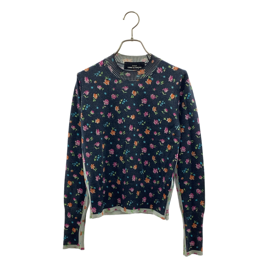 tricot COMME des GARCONS / 트리코 콤 데 갤슨 | 2005AW | 울 총무늬 꽃 니트 스웨터 |
