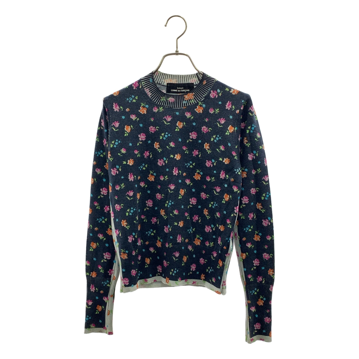 tricot COMME des GARCONS / 트리코 콤 데 갤슨 | 2005AW | 울 총무늬 꽃 니트 스웨터 |