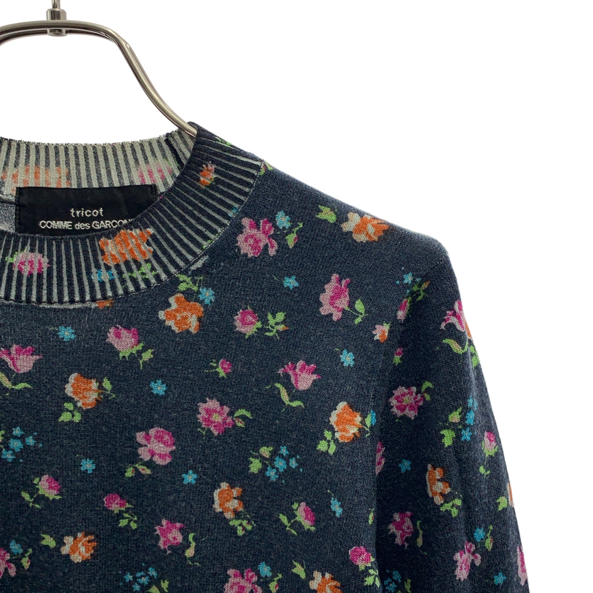 tricot COMME des GARCONS / 트리코 콤 데 갤슨 | 2005AW | 울 총무늬 꽃 니트 스웨터 |