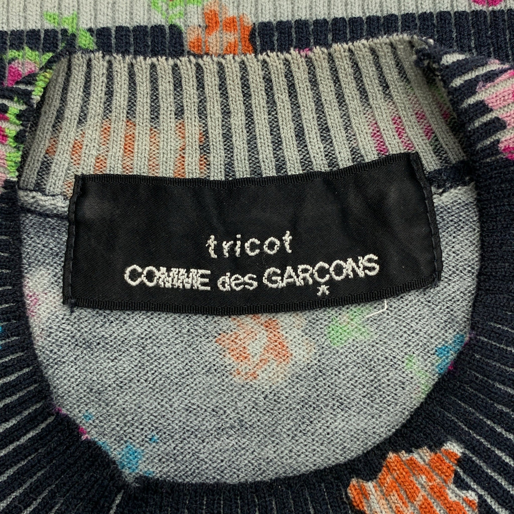 tricot COMME des GARCONS / 트리코 콤 데 갤슨 | 2005AW | 울 총무늬 꽃 니트 스웨터 |