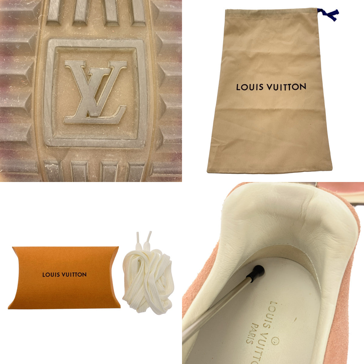 【美品】  Louis Vuitton / ルイヴィトン | スエードレザー 切替 ランナウェイ LV サークルロゴ スニーカー | 38 | ボルドー/ピンク系 | レディース