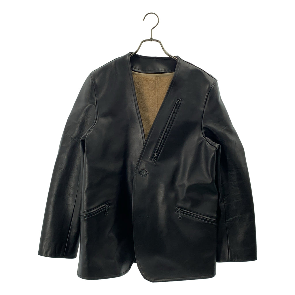 Nahyat / ナヤット | W-011 ウールライナー付き ラムレザー ノーカラージャケット | 2 | メンズ