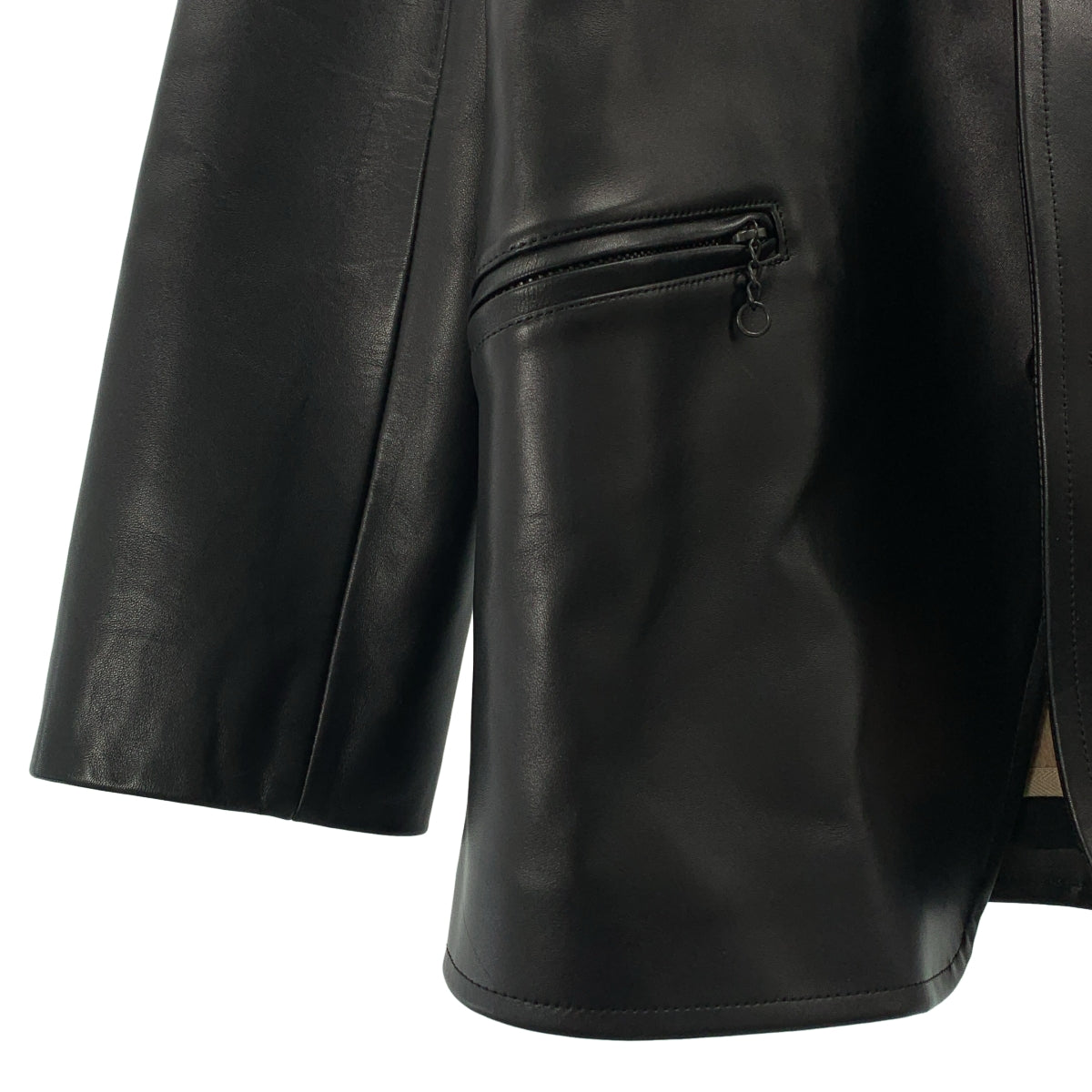 Nahyat / ナヤット | W-011 ウールライナー付き ラムレザー ノーカラージャケット | 2 | メンズ