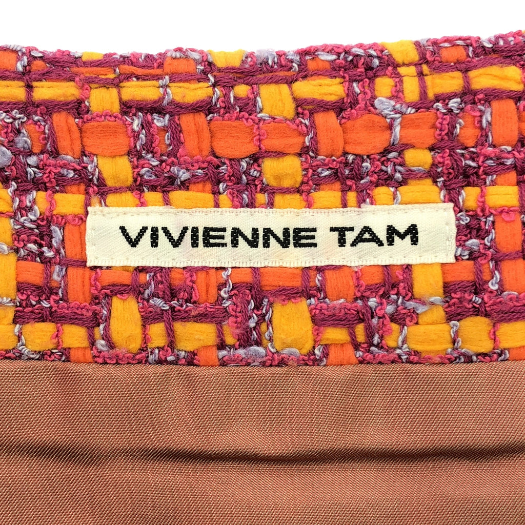 VIVIENNE TAM |提花流蘇裙 | 0 |粉紅色/橘色/黃色 |女性的