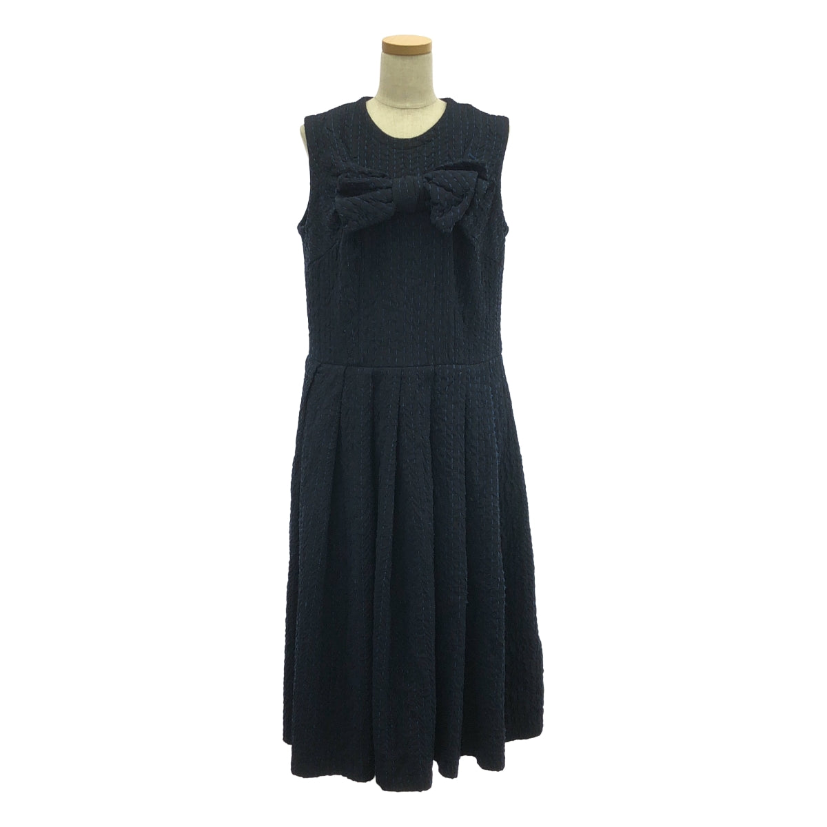 COMME des GARCONS COMME des GARCONS / Comme des Garcons | COMME des GARCONS 2017春夏 |聚酯製品加工 刺子絲帶裝飾 寬鬆連衣裙 | S |海軍|女性的