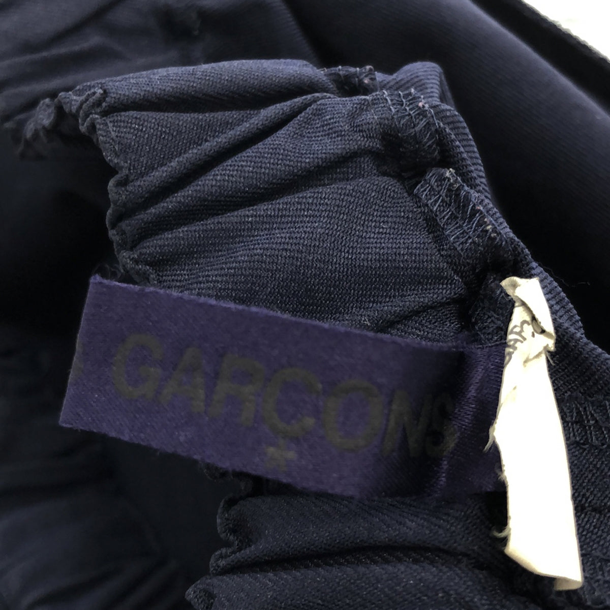 【미품】 COMME des GARCONS / 콤데 갤슨 | 2015SS | 폴리 에스테르 제품 가공 변형 풍선 와이드 이지 팬츠 | S | 네이비 | 여성