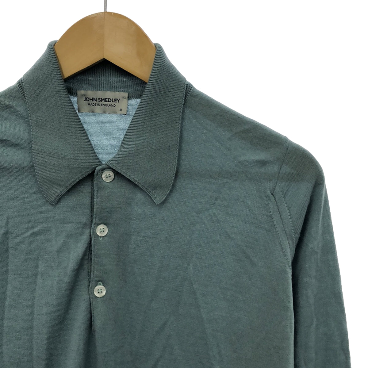 JOHN SMEDLEY / ジョンスメドレー | DORSET メリノウール 30G 長袖 ニットポロシャツ | M | ブルー系 | メ – KLD