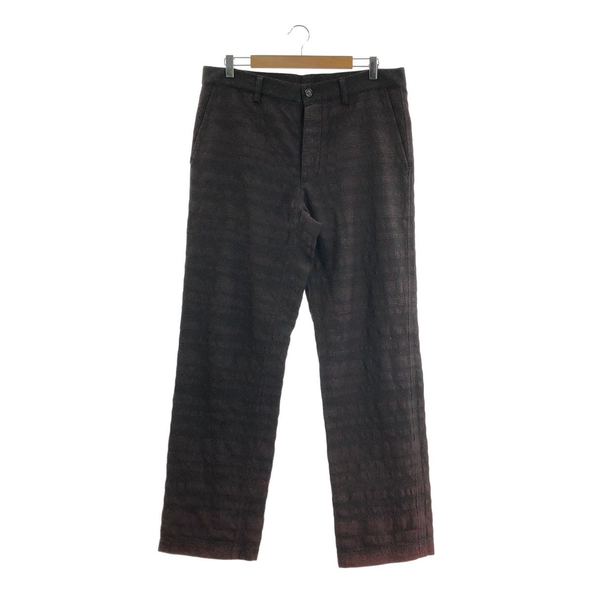 ISSEY MIYAKE A-POC | 漸變色提花邊休閒褲 | 尺寸 3 | 黑色/紅色 | 男款