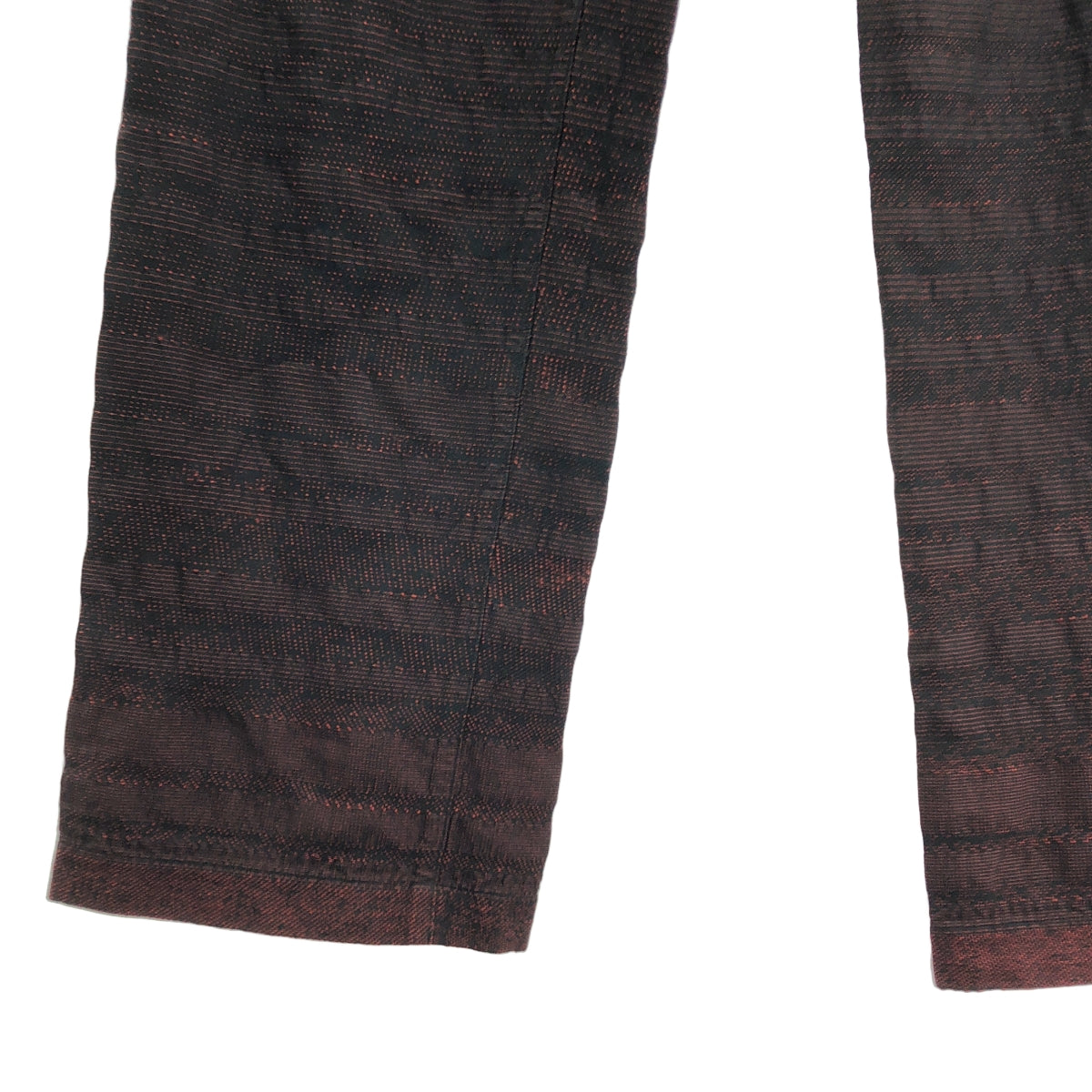 ISSEY MIYAKE A-POC | 漸變色提花邊休閒褲 | 尺寸 3 | 黑色/紅色 | 男款