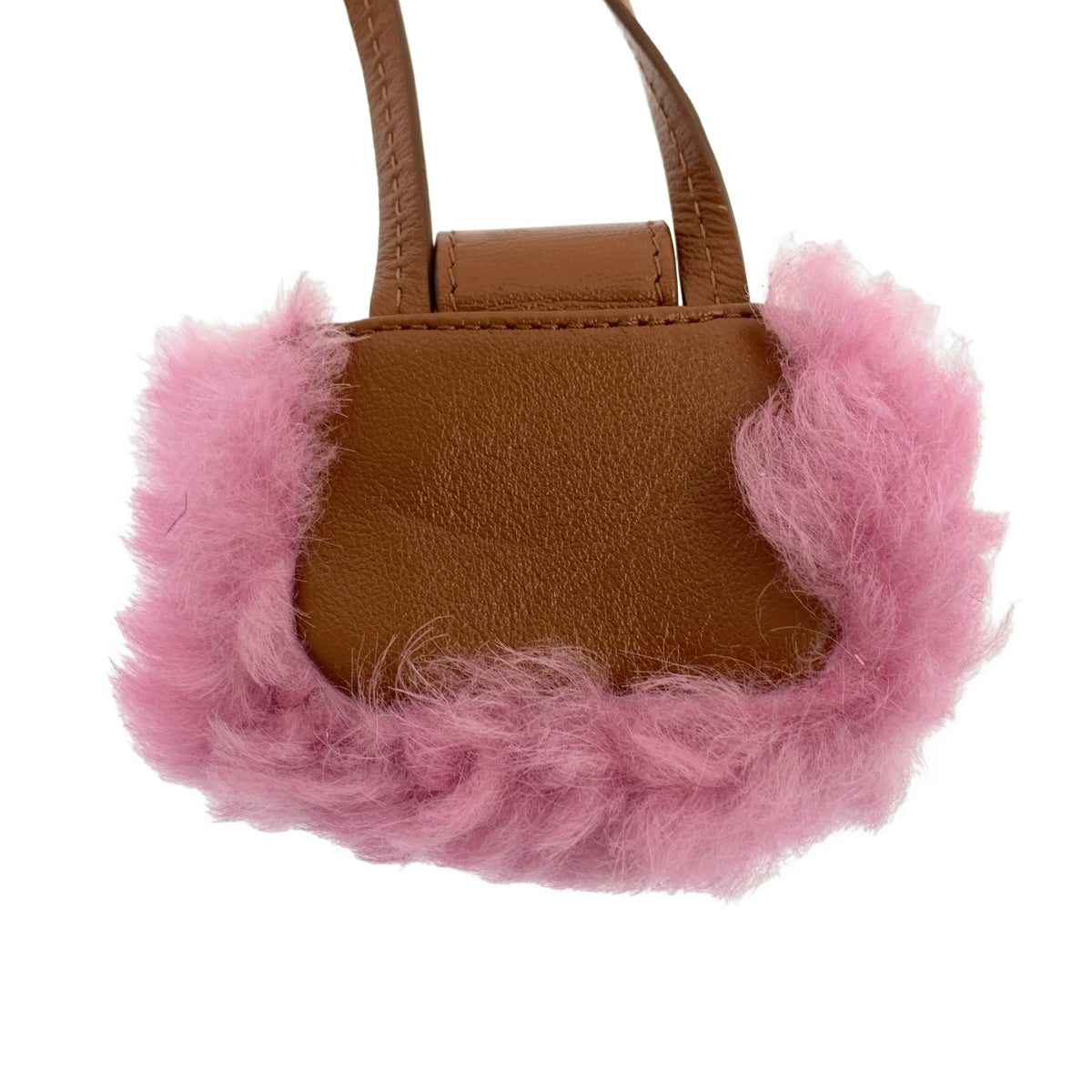 【미품】 MARNI / 마르니 | 2022AW | 시어링 가죽 스트랩 AirPods 홀더 | 핑크 | 여성