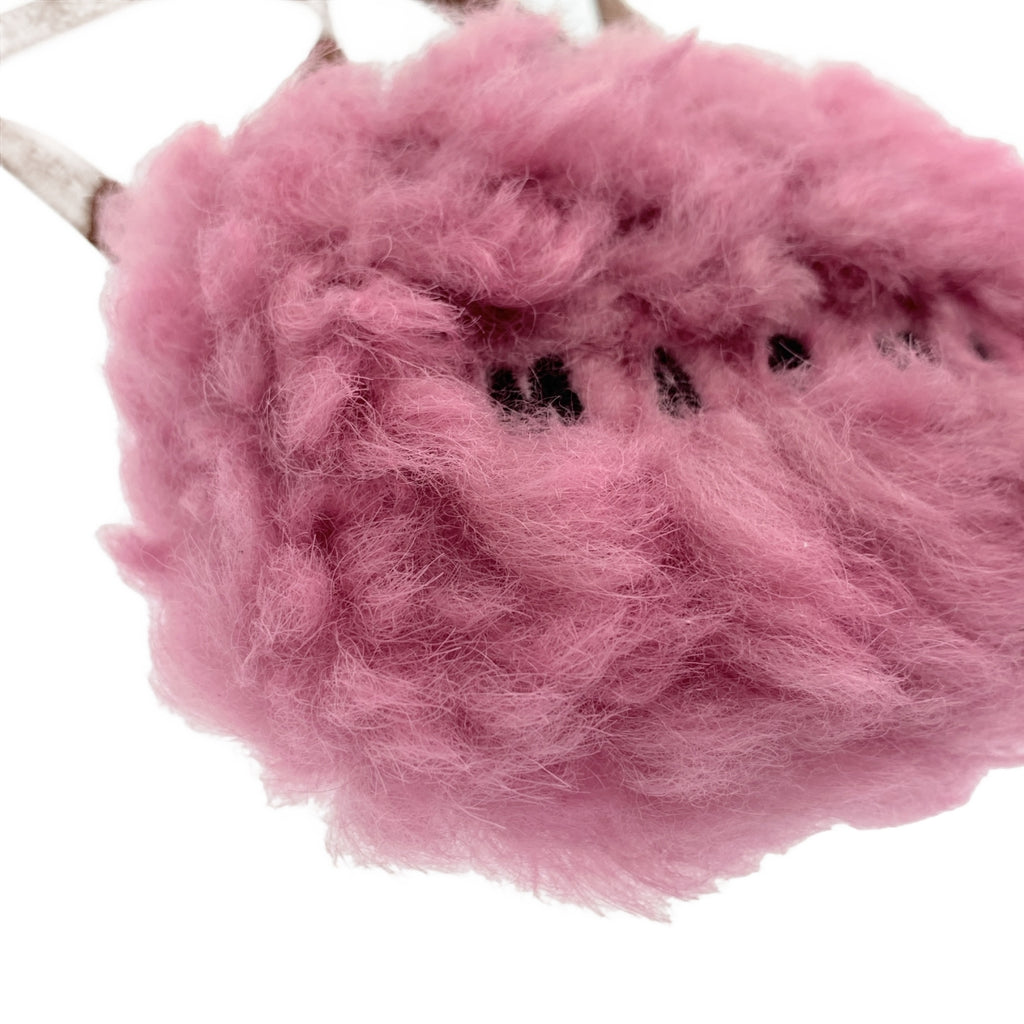 【미품】 MARNI / 마르니 | 2022AW | 시어링 가죽 스트랩 AirPods 홀더 | 핑크 | 여성